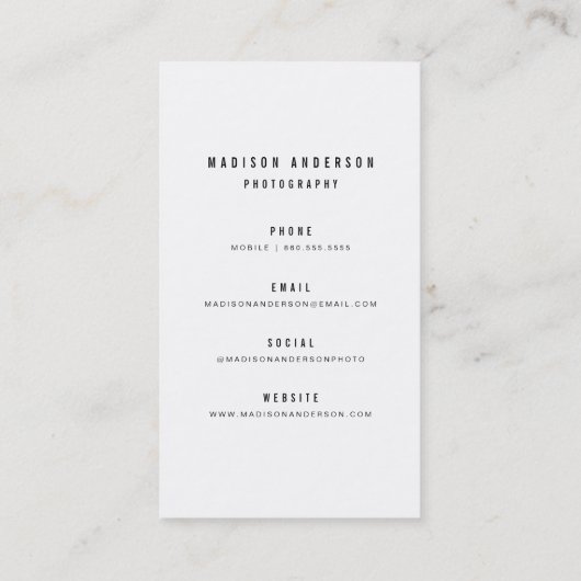 明細書 |写真の名刺 名刺 (裏面)