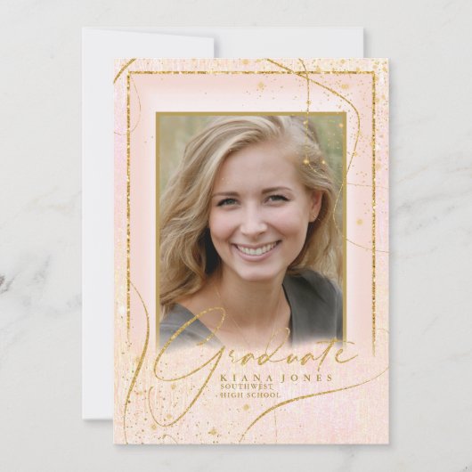 明細素晴らし金ゴールド抽象芸術卒業赤面ID907 (正面)