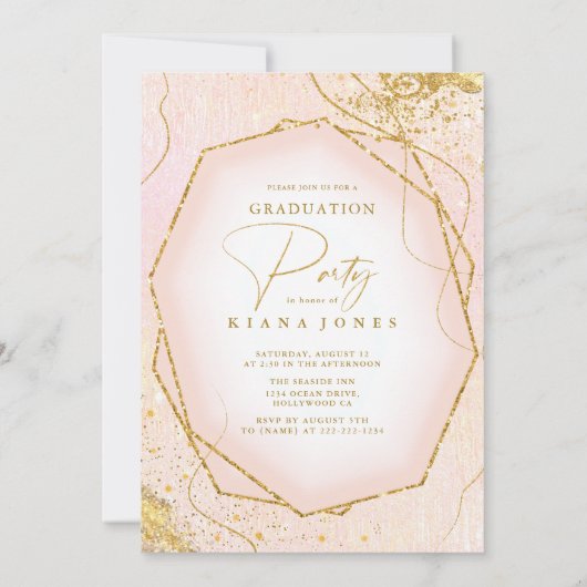 明細素晴らし金ゴールド抽象芸術卒業赤面ID907 (裏面)