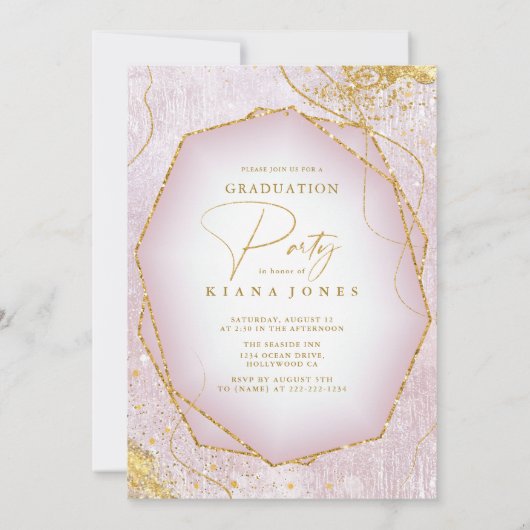 明細金ゴールド素晴らし抽象芸術卒業メジャーID907 (裏面)