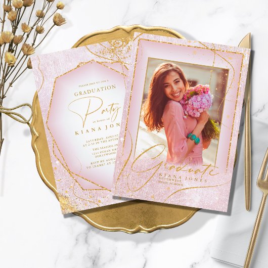 明細金ゴールド素晴らし抽象芸術卒業メジャーID907