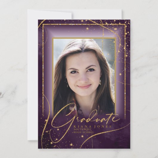 明細金ゴールド素晴らし抽象芸術卒業用梅ID907 (正面)