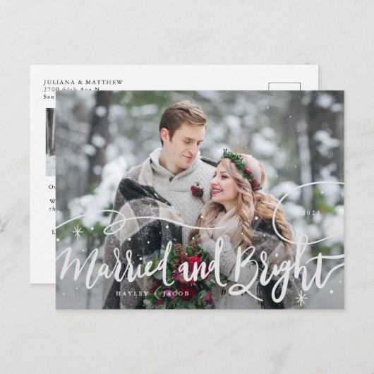 明結婚したるいお洒落星の結婚写真 シーズンポストカード (正面/裏面)
