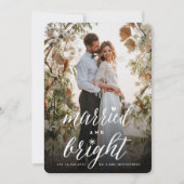 明結婚したるいトレンディータイポグラフィ写真結婚 シーズンカード (正面)