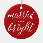 明結婚したるい休日の結婚写真クリスマス セラミックオーナメント (正面)