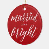 明結婚したるい休日の結婚写真クリスマス セラミックオーナメント (左)
