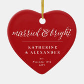 明結婚したるい休日の結婚写真クリスマス セラミックオーナメント (正面)