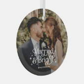 明結婚したるい写パーソナライズされた真オーナメント ガラスオーナメント (正面右)