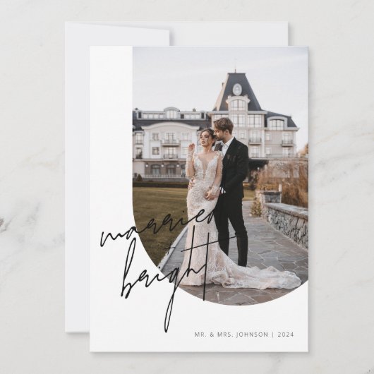 +明結婚したるい台本の書道のアーチ写真 シーズンカード (正面)