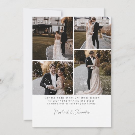 +明結婚したるい台本の書道のアーチ写真 シーズンカード (裏面)