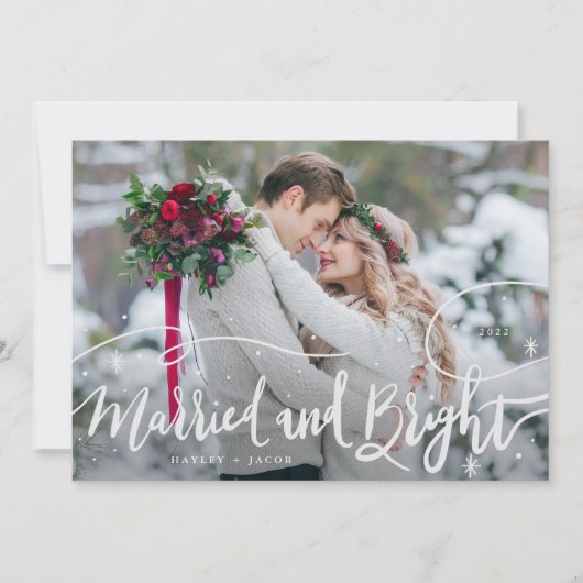 明結婚したるい手書き文字結婚の シーズンカード (正面)