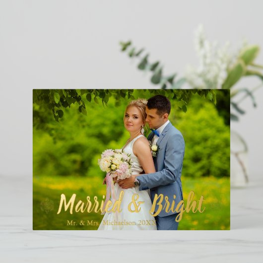 明結婚したるい結婚の写真 箔シーズンカード (立ち正面)