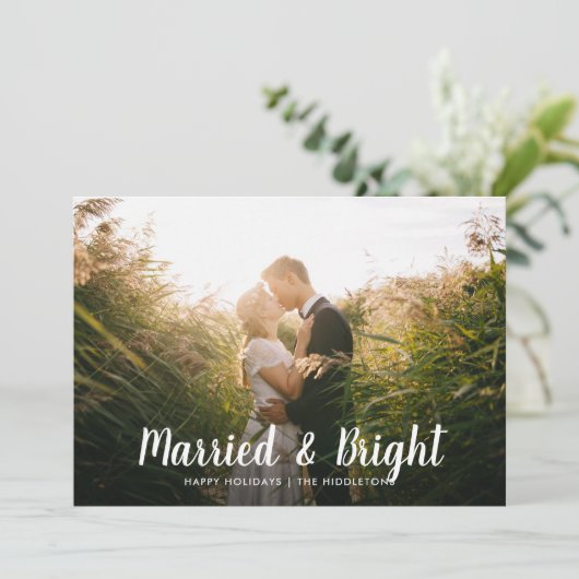 明結婚したるく |カップル初めてのクリスマスの写真 シーズンカード (スタンド正面)