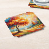 明絵を描るい色の風景–96771 ペーパーコースター (アングル)