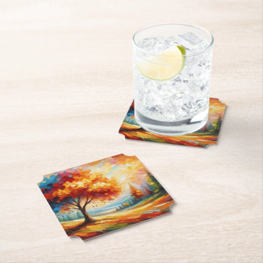 明絵を描るい色の風景–96771 ペーパーコースター (インサイチュ)