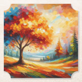 明絵を描るい色の風景–96771 ペーパーコースター (正面)