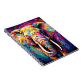 明色彩の鮮やかるい色の象 ノートブック (右側)