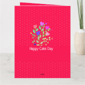 明花及び水玉模様誕生日カード カード (裏面)