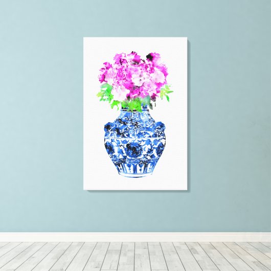 明花瓶 キャンバスプリント (インサイチュ (ウッドフロア))