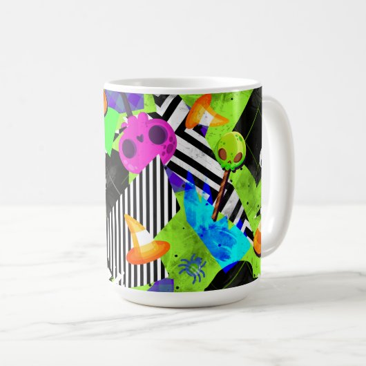 明芸術的るく輝くゼリーはっきりしたハロウィン コーヒーマグカップ (正面右)