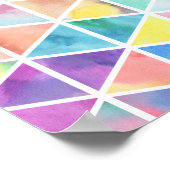 明芸術的色数々のの水彩三角形 ポスター (角)