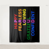 明誇りを持ったるい黒 タペストリー (正面)