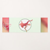 明輝くるいピンクのヨーギシルエット ヨガマット (正面(横))