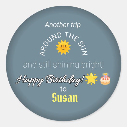 明輝くるい：誕生祝いシール ラウンドシール (正面)