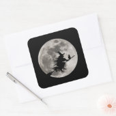 明飛んでいるるい月を後にした魔女 スクエアシール (封筒)