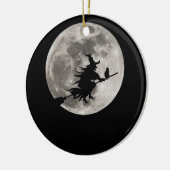 明飛んでいるるい月を後にした魔女 セラミックオーナメント (左)