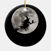 明飛んでいるるい月を後にした魔女 セラミックオーナメント (裏面)