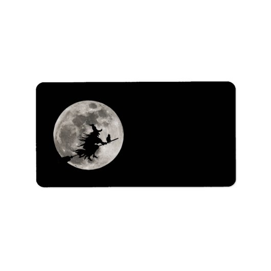 明飛んでいるるい月を後にした魔女 ラベル (正面)