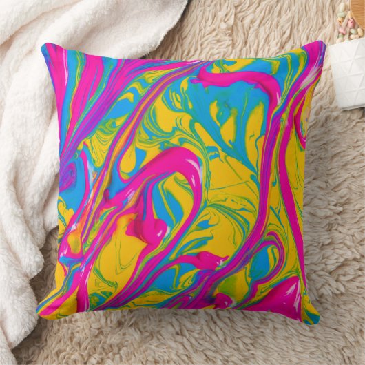 明鮮やかるいカラフル抽象芸術装飾用クッション クッション (ブランケット)