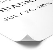 明鮮やかるいティール(緑がかった色)ピンクのフローラモダン結婚ズ ポスター (角)