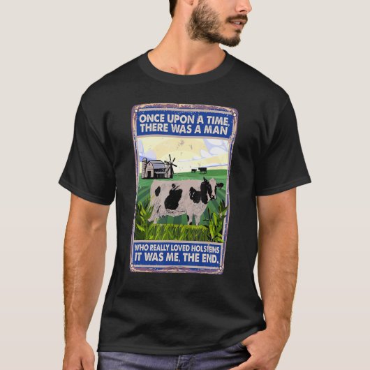 昔々ひとりの男がいた 牛の品種 ホルスタイン Tシャツ (正面)