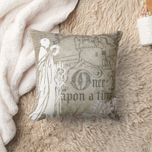 昔々タンの花柄の枕 クッション (ブランケット)