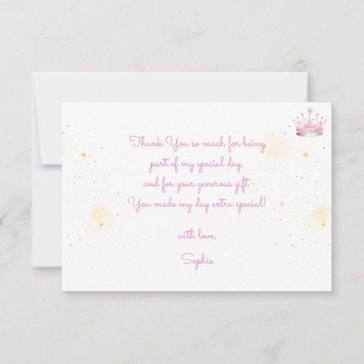 昔々プリンセス誕生日 サンキューカード (正面)