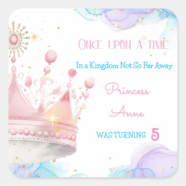 昔々プリンセス誕生日 スクエアシール