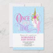 "昔々"ユニコーンのベビーシャワーの招待状 招待状 (正面)