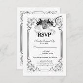 昔々RSVPカードを結婚すること 出欠カード (正面/裏面)