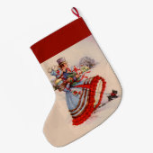 昔ながらのクリスマスショッピング ラージクリスマスストッキング (裏面 (吊り時))