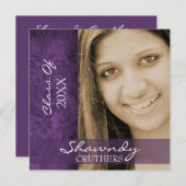 昔ながらのダマスク卒業発表と招待状 招待状 (正面/裏面)