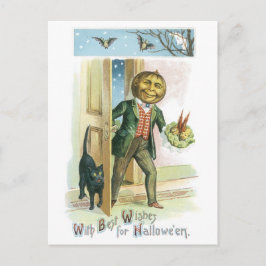 昔ながらのハロウィーン、かぼちゃの男 ポストカード
