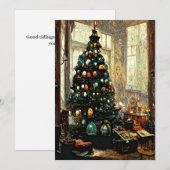 昔ながらのビクトリア式クリスマスツリー シーズンカード (正面/裏面)