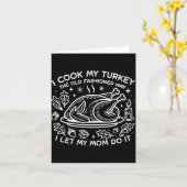 昔ながらの方法で七面鳥を料理するんだ 母に任せてる カード (黄色い花)