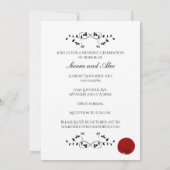 昔ながらの赤いワックスシールの手紙 招待状 (裏面)