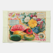 昔ながらの野菜 果物 花の種 広告 キッチンタオル (横)