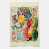 昔ながらの野菜 果物 花の種 広告 キッチンタオル (縦)