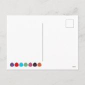 昔ながらの黄色い鶏の家族とイースターの卵 シーズンポストカード (裏面)