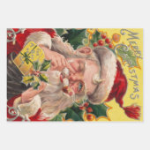 昔ながりのサンタクロースセット ラッピングペーパーシート (正面3)